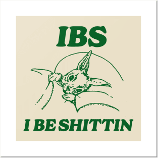 IBS i be shittin T Shirt, Meme T Shirt, Vintage Cartoon T Shirt, Aesthetic Tee, Unisex Posters and Art